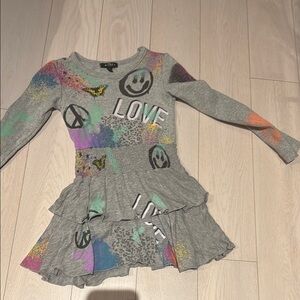 Colorful Graphic Long Sleeve Dress